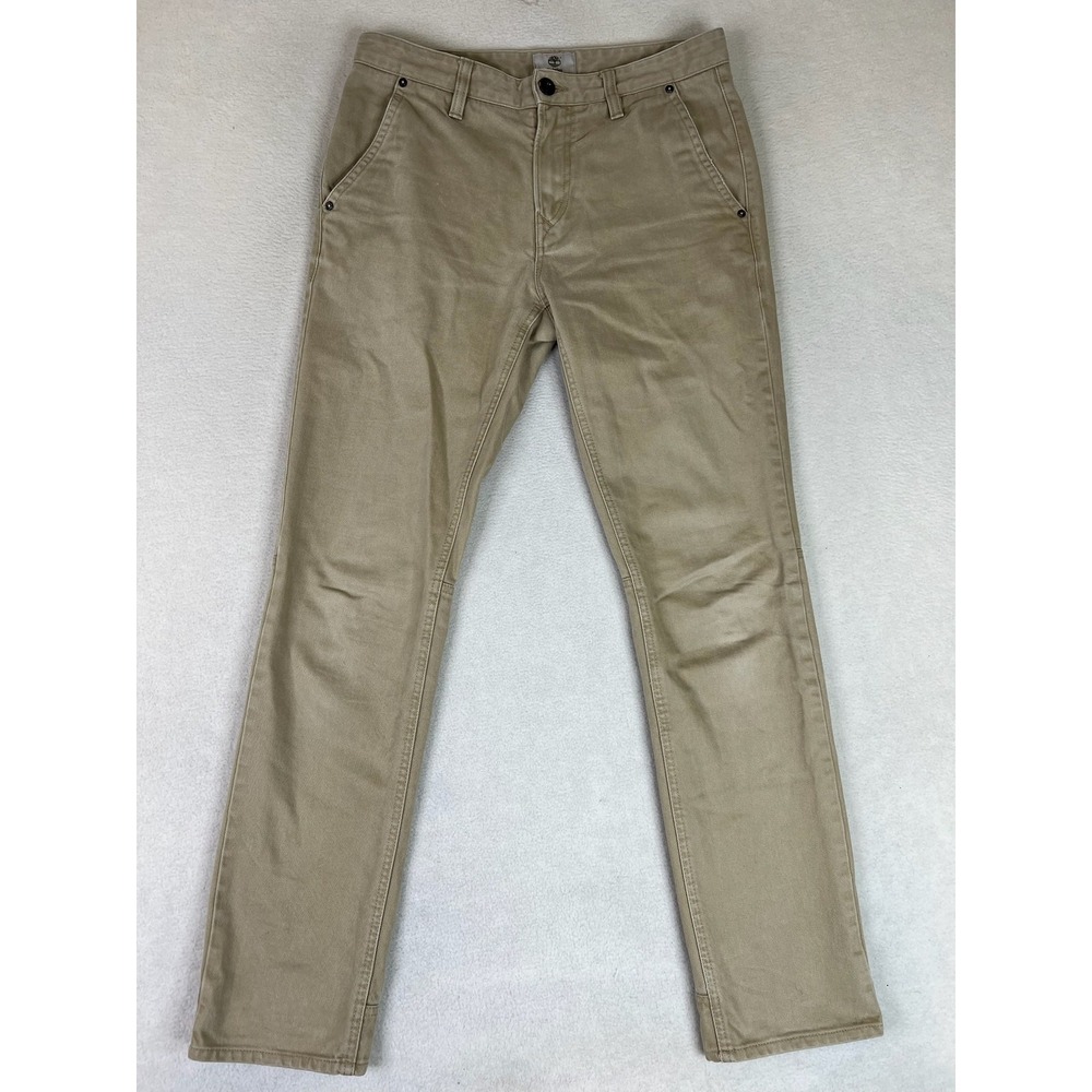 Timberland Pants Mens 30 Khaki Oakham Slim Fit Chino Casual 100% Cotton TB08530J